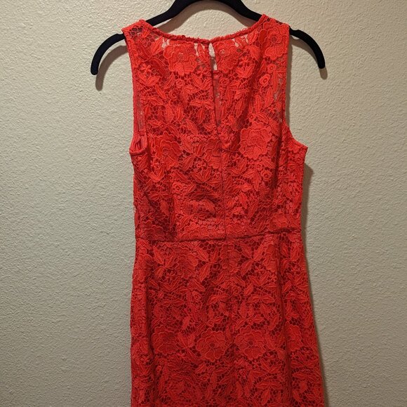 J. Crew Poppy Red Lace Sheath Dress Knee Length Size 2 NWOT - Picture 3 of 7